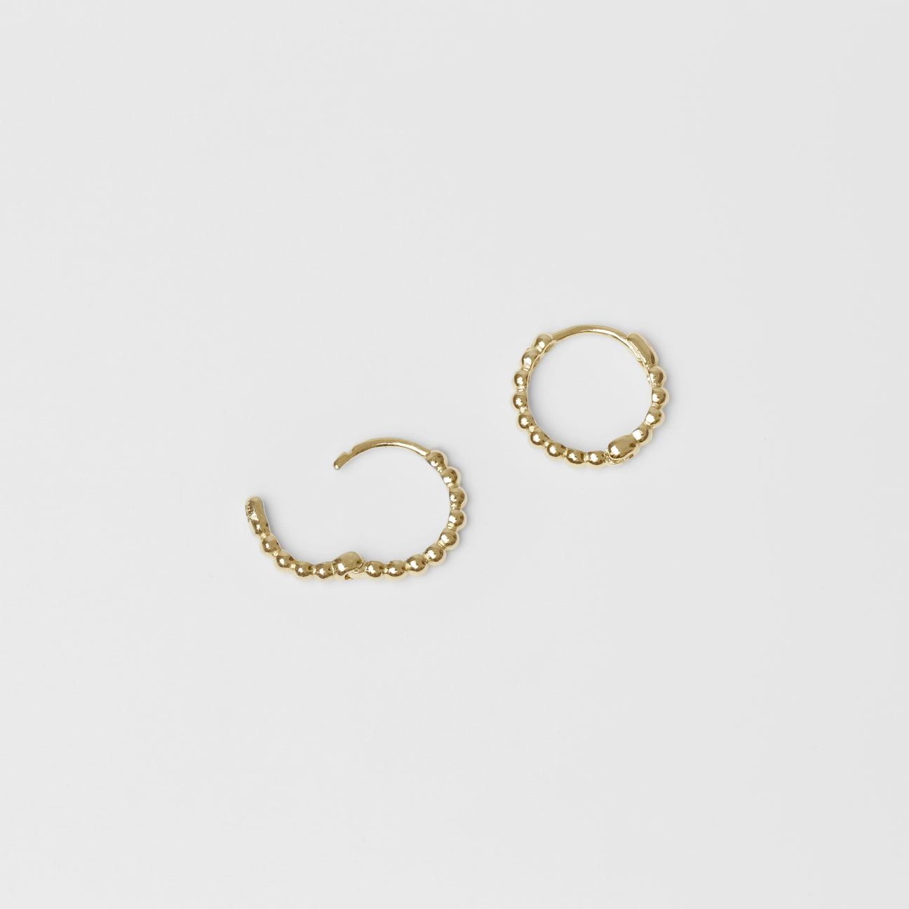 14k Solid Gold Small Ball Hoop Earring – a day like