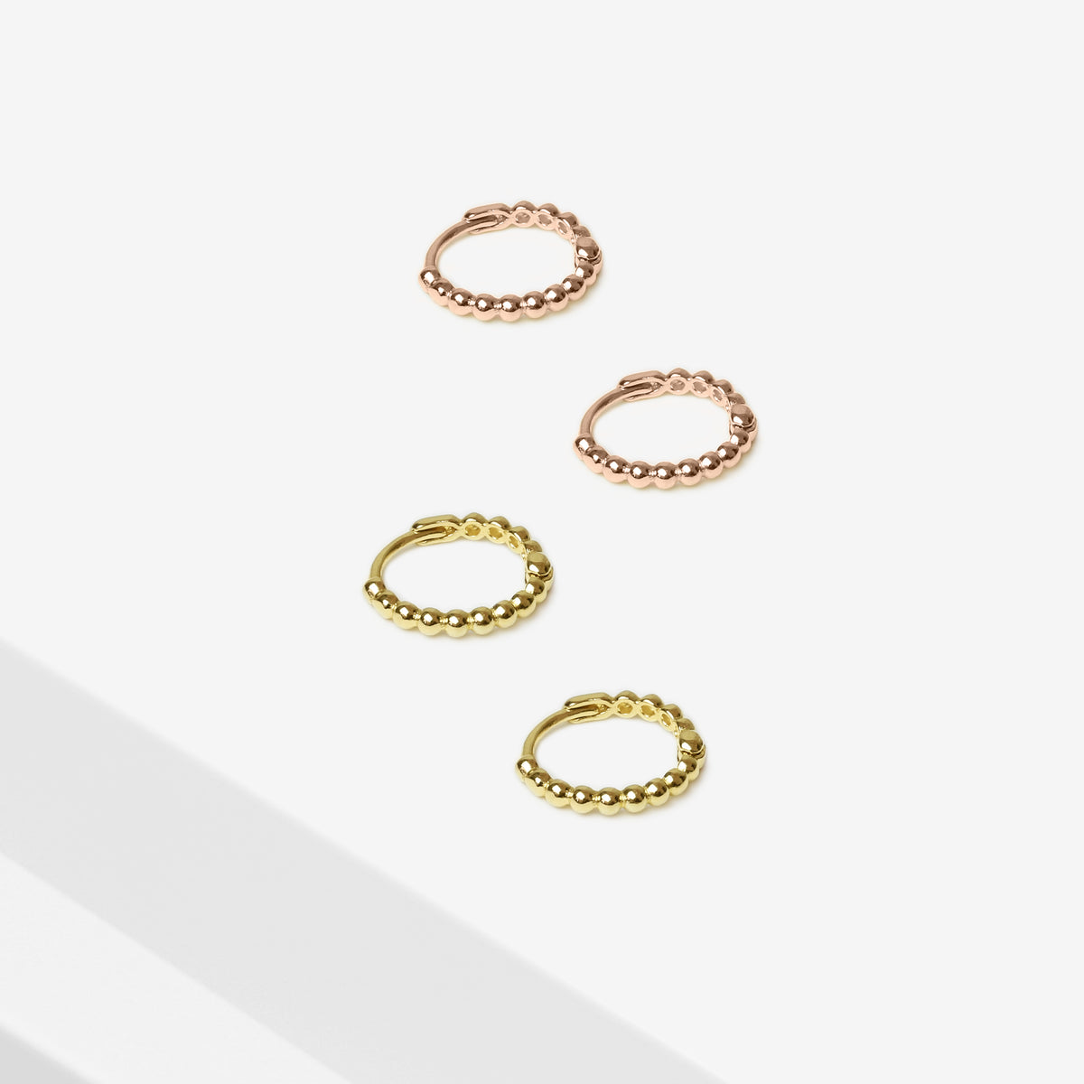14k Solid Gold Small Ball Hoop Earring – a day like